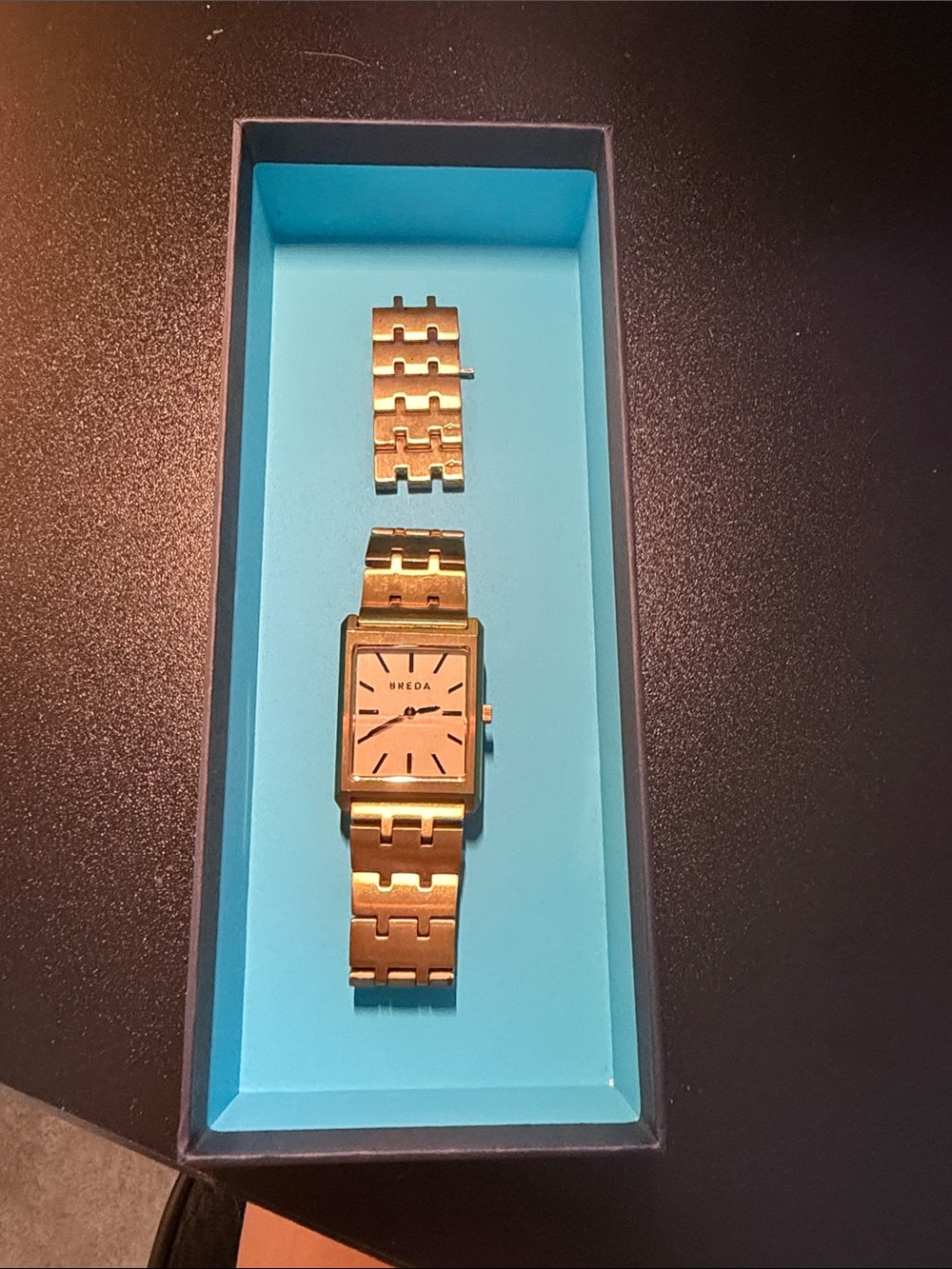 Breda rectangular Gold-Tone watch - unisex